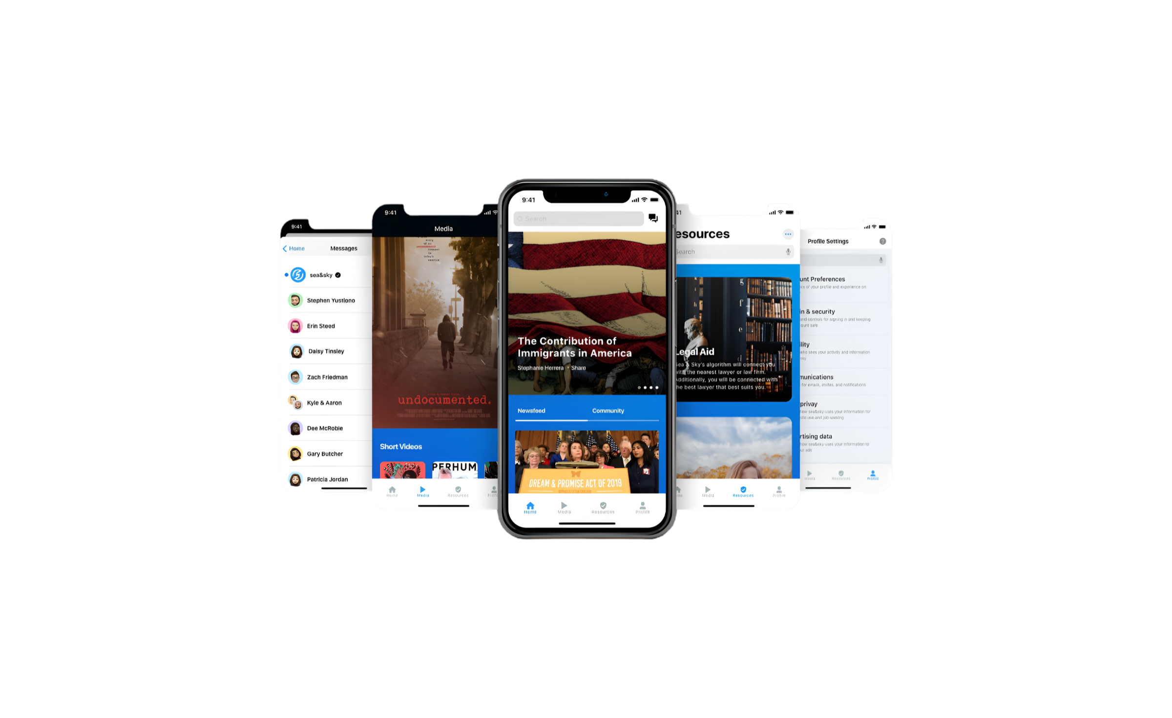 Sea & Sky app screens